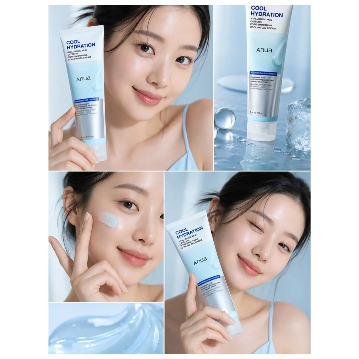 Impoted Anua Hyaluronic Acid Catechin Pore Smoothing Cooling Gel Cream