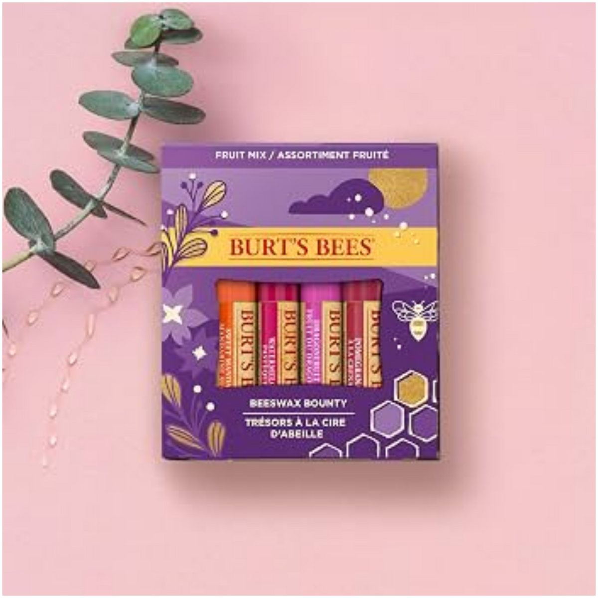 Impoted Burt's Bees Christmas Gifts, 4 Lip Balm Stocking Stuffers