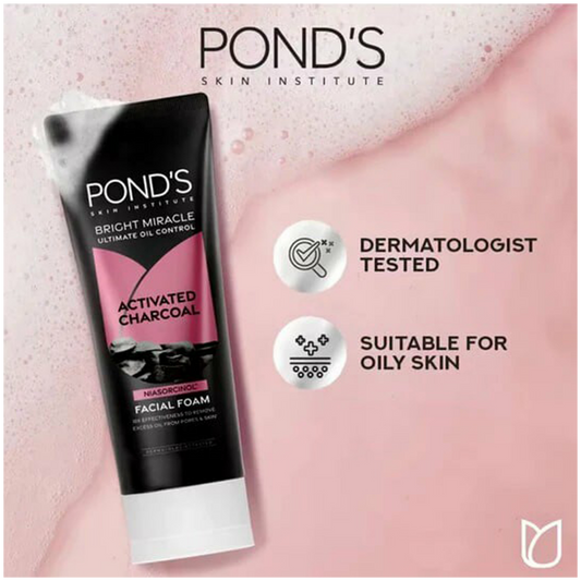 Impoted Pond's Bright Miracle Activated Charcoal Facial Foam, 50g