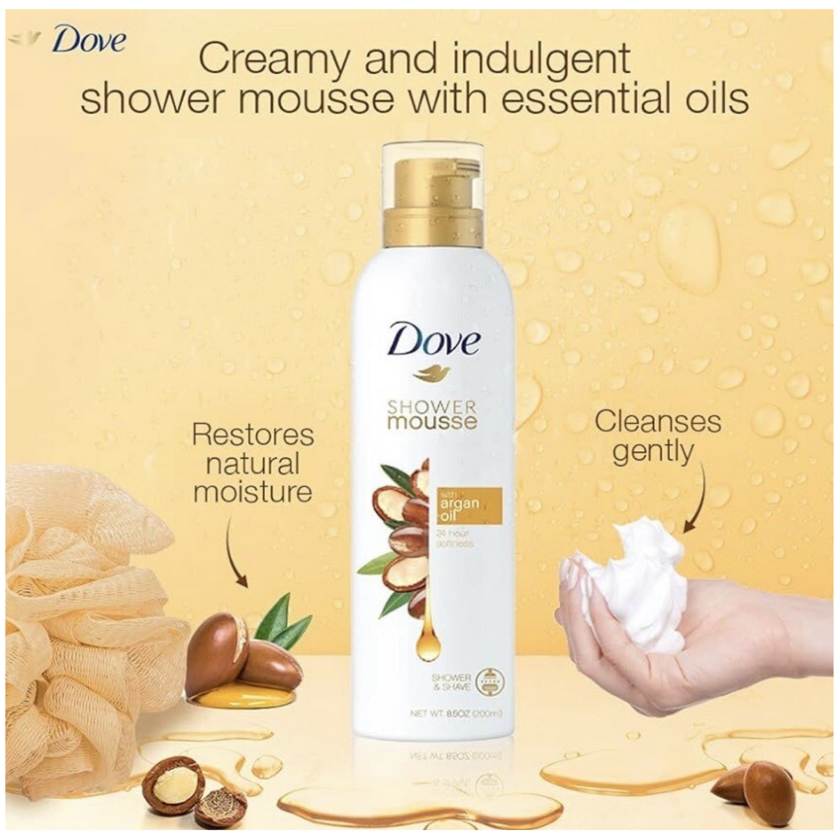 Impoted Dove Shower Mousse Argan Oil 200ml