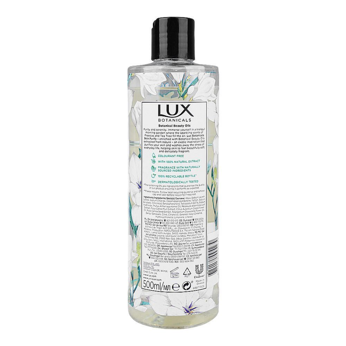 Impoted Lux Botanicals Daily 'shower Gel' Freesia & Tea Tree Oil Skin Purify, 3X 500ml in White
