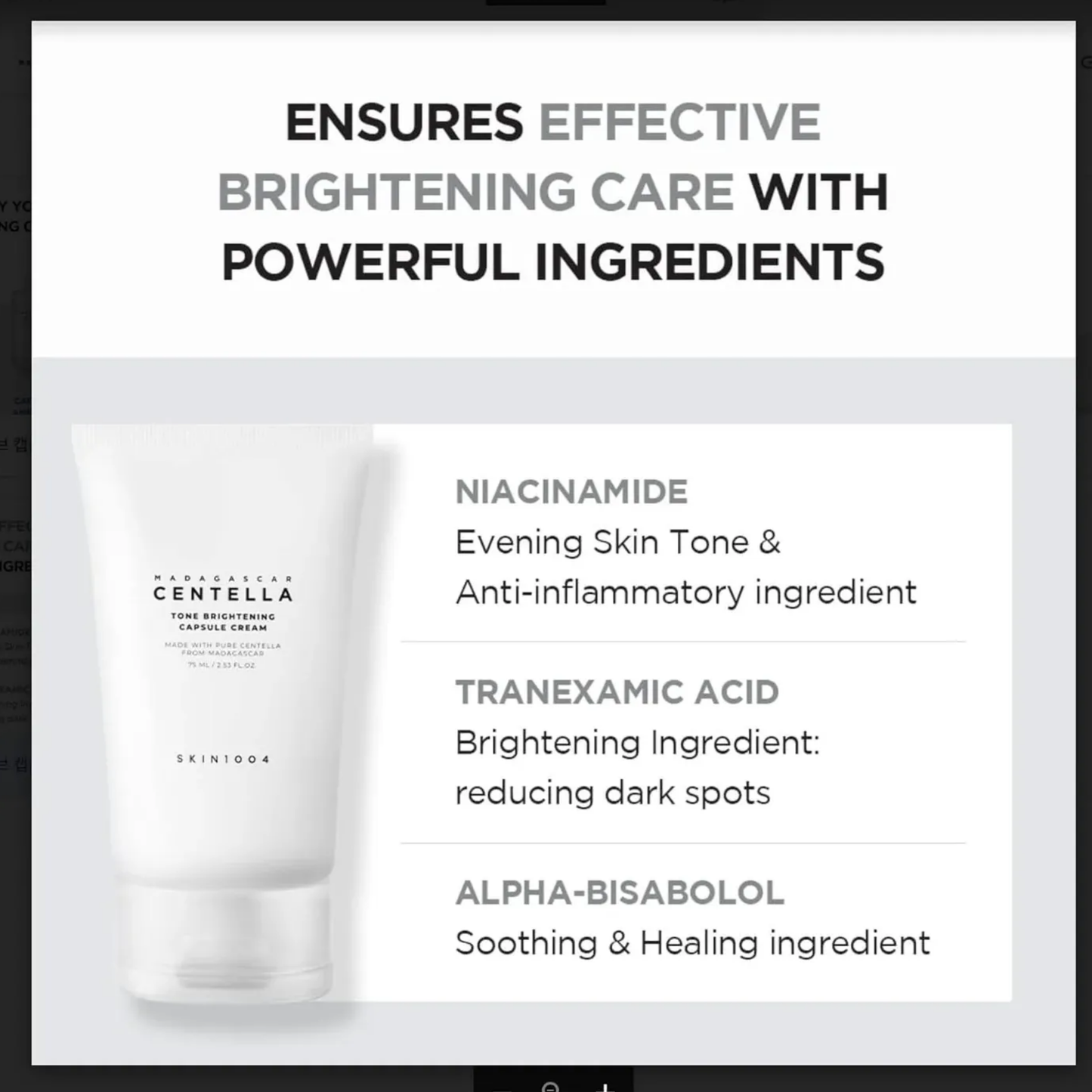 Impoted Skin1004 Madagascar Centella Tone Brightening Capsule Cream
