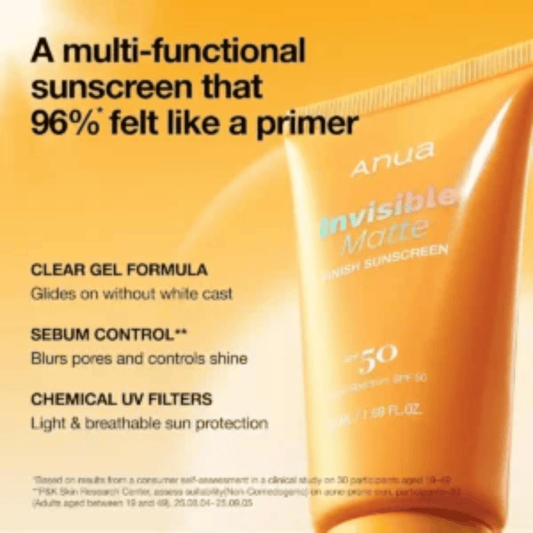 Imported Anua Invisible Matte Finish Sunscreen