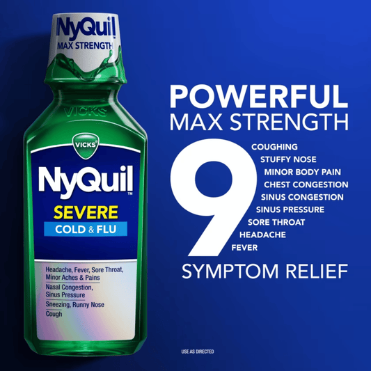 Buy NyQuil SEVERE Cough Cold & Flu Relief Liquid 236 ml in Pakistan - Fast-Acting