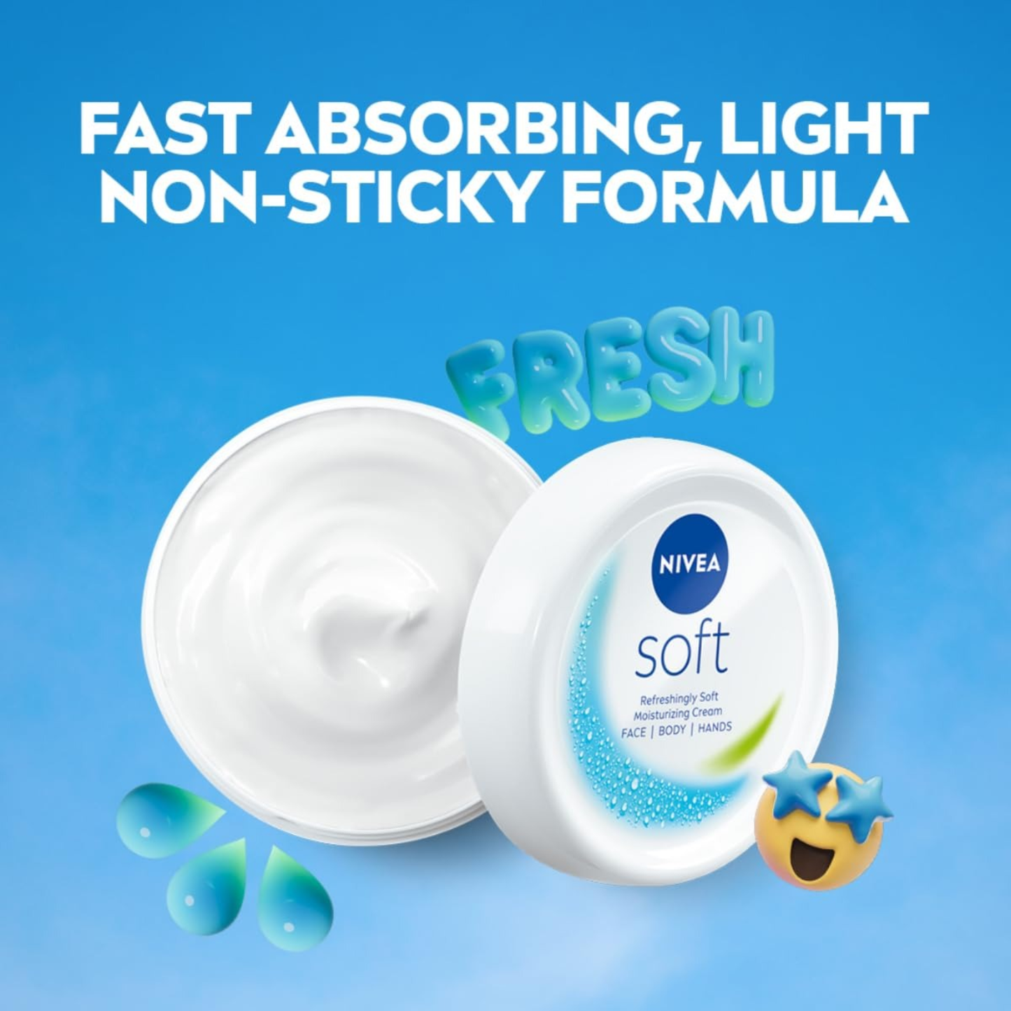 Imported NIVEA Soft Moisturizing Cream for Face, Body & Hands