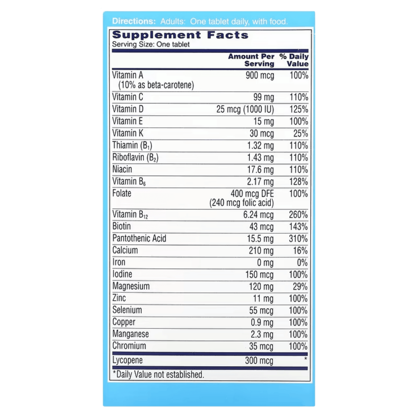 One a Day Men's Health Formula Multivitamin Multimineral Tablets 100 Tabs