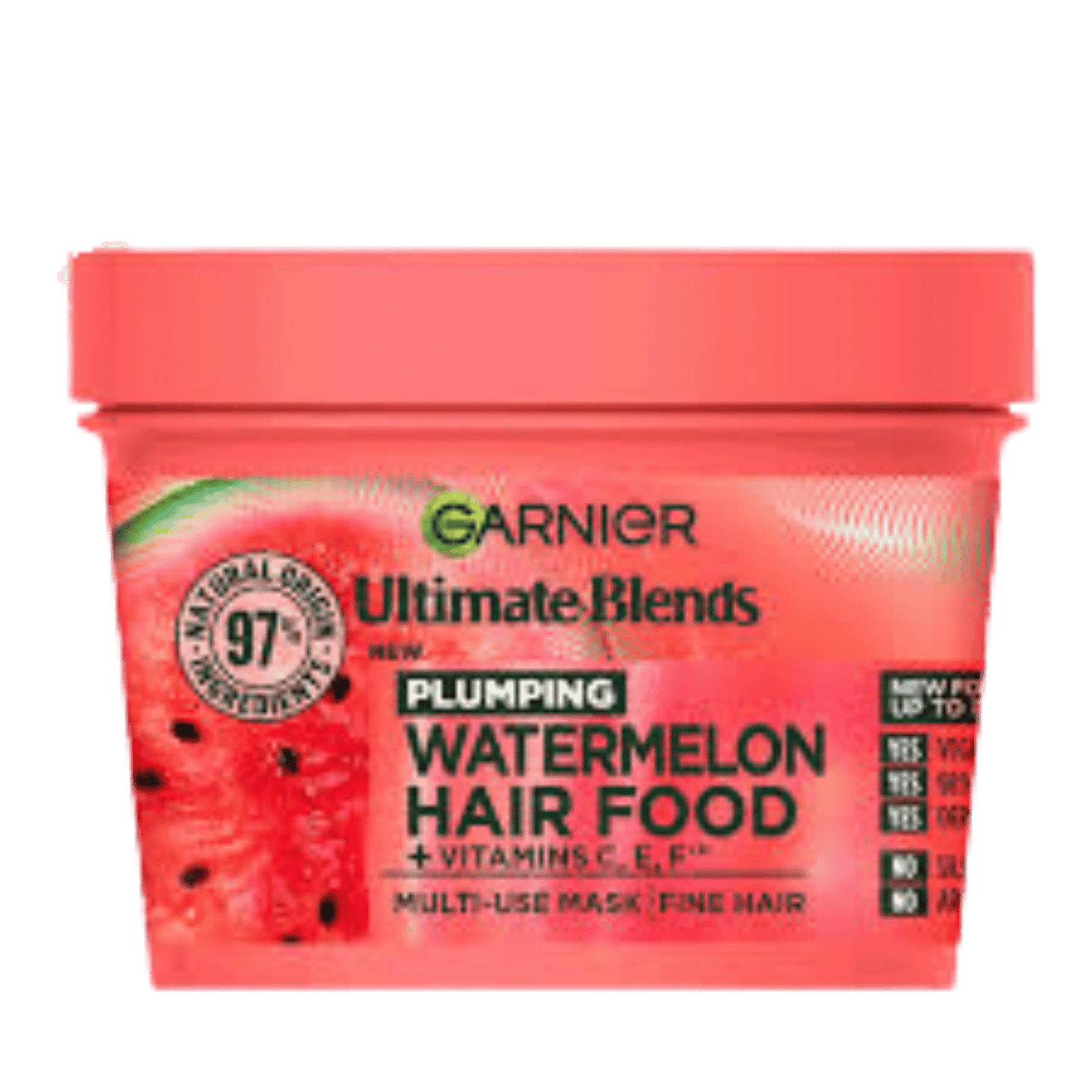 Garnier Ultimate Blends Plumping Hair Food Watermelon Hair Mask (390ml) available at skinstash.pk