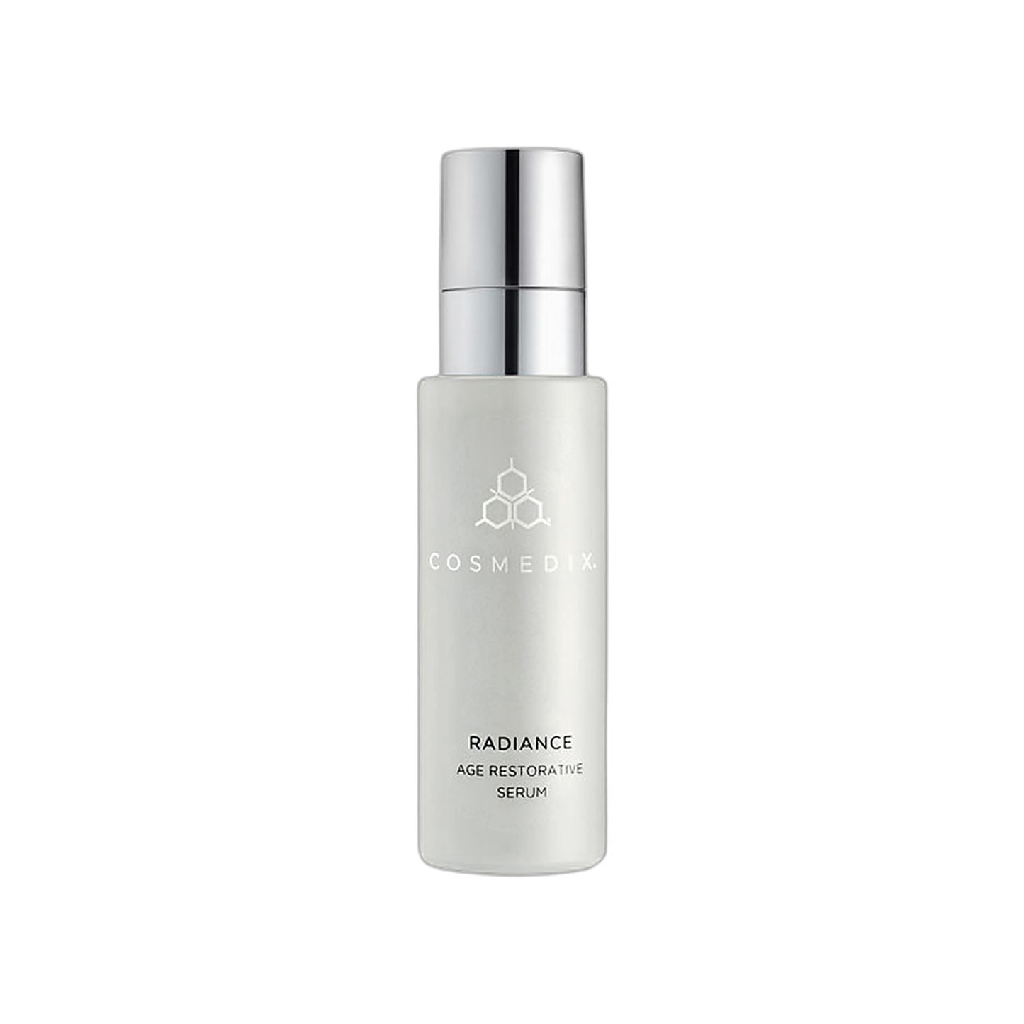 Cosmedix Radiance Age Restorative Serum with peptides on transparent background
