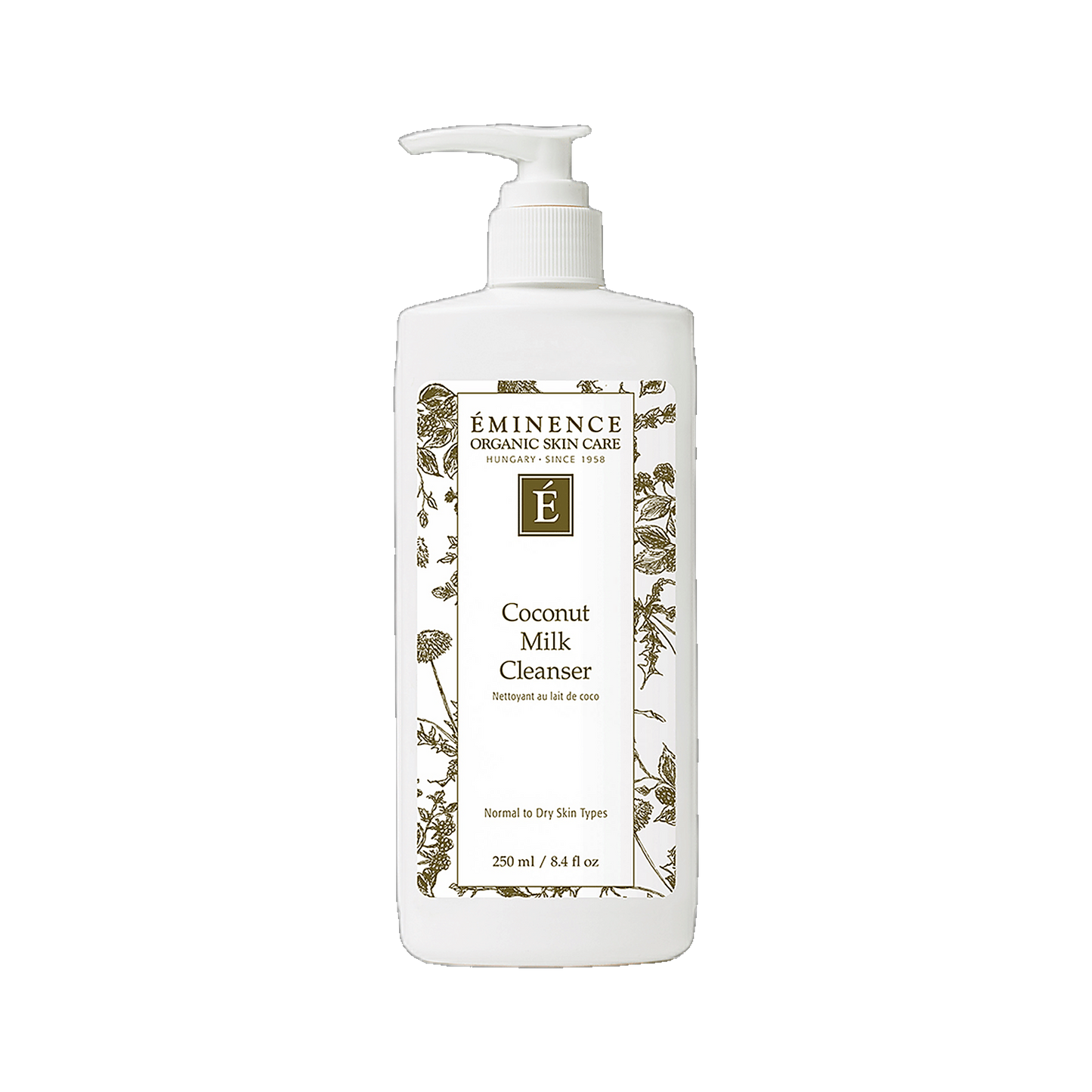 Eminence Coconut Milk Cleanser gentle cream face wash on transparent background