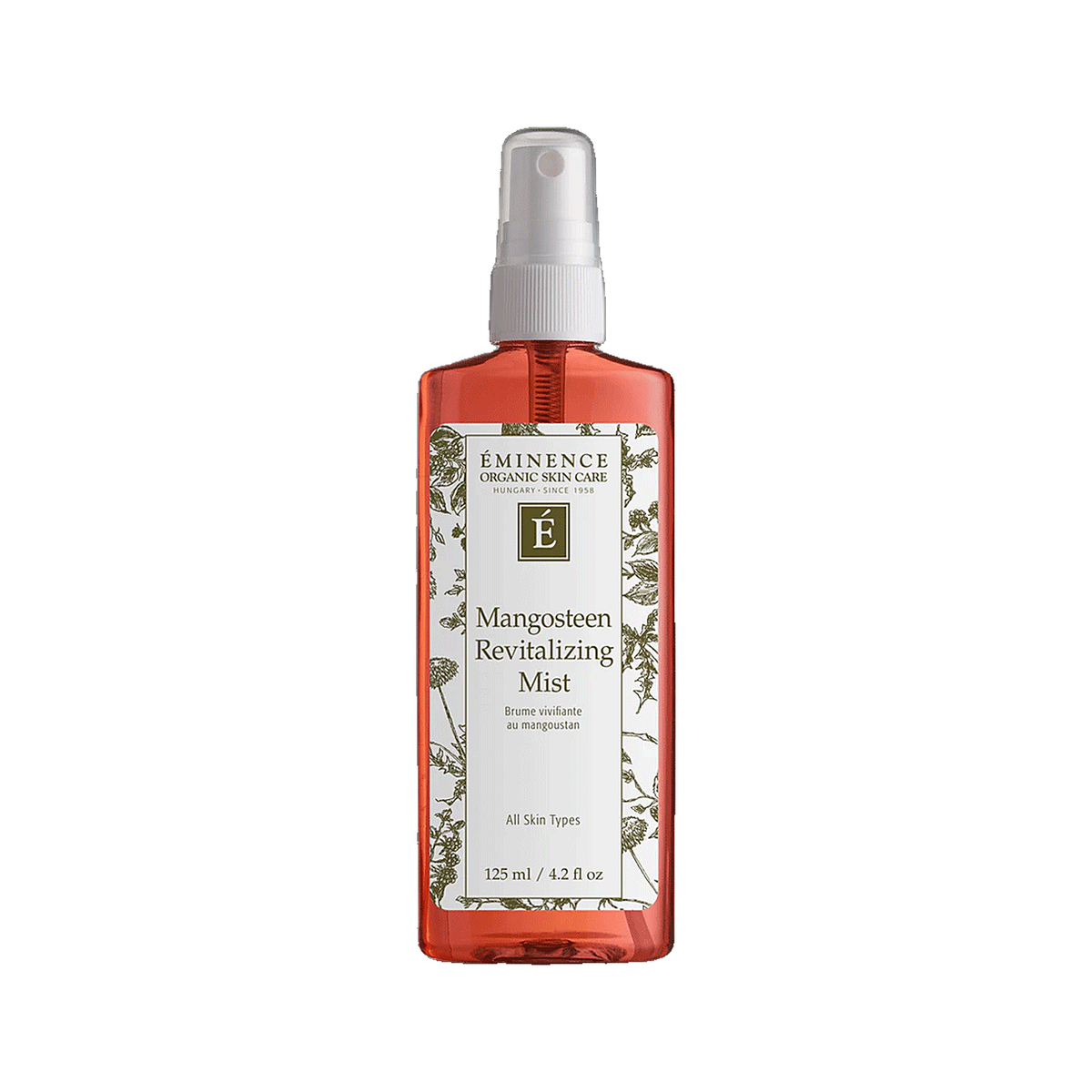 Eminence Mangosteen Revitalizing Mist bottle on white background
