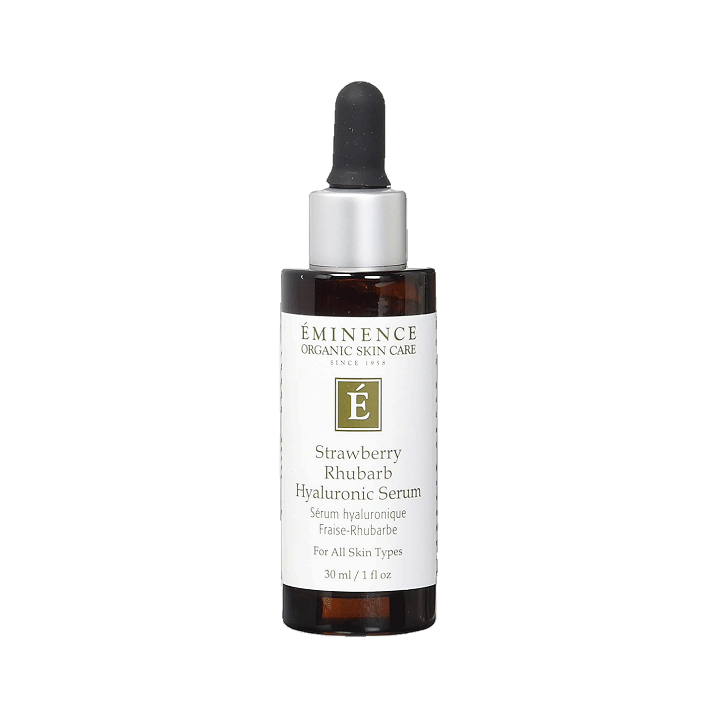 Eminence Strawberry Rhubarb Hyaluronic Serum hydrating organic serum on transparent background