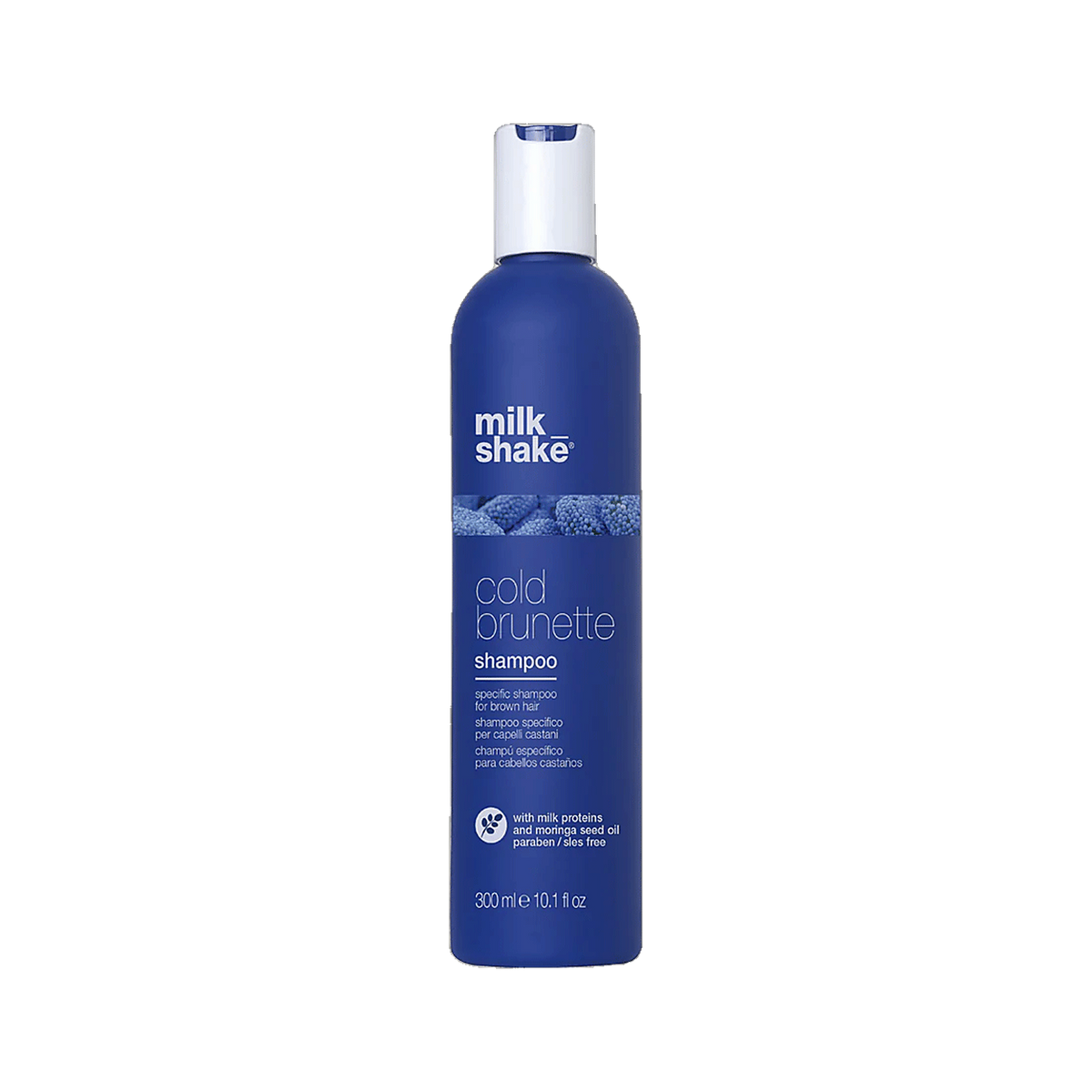 Milkshake Cold Brunette Shampoo blue toning shampoo for brunettes on transparent background