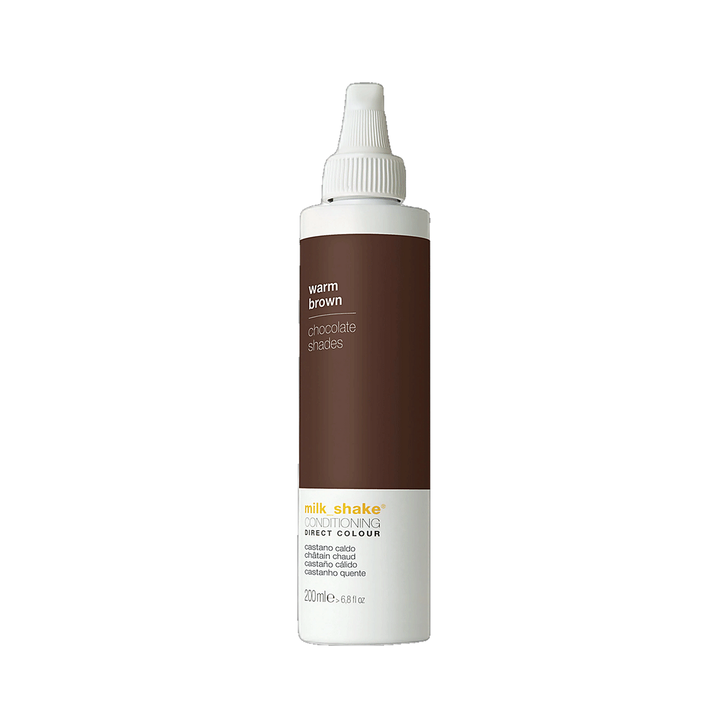 Milkshake Direct Colour Castano Caldo warm brown 200ml salon size on transparent background