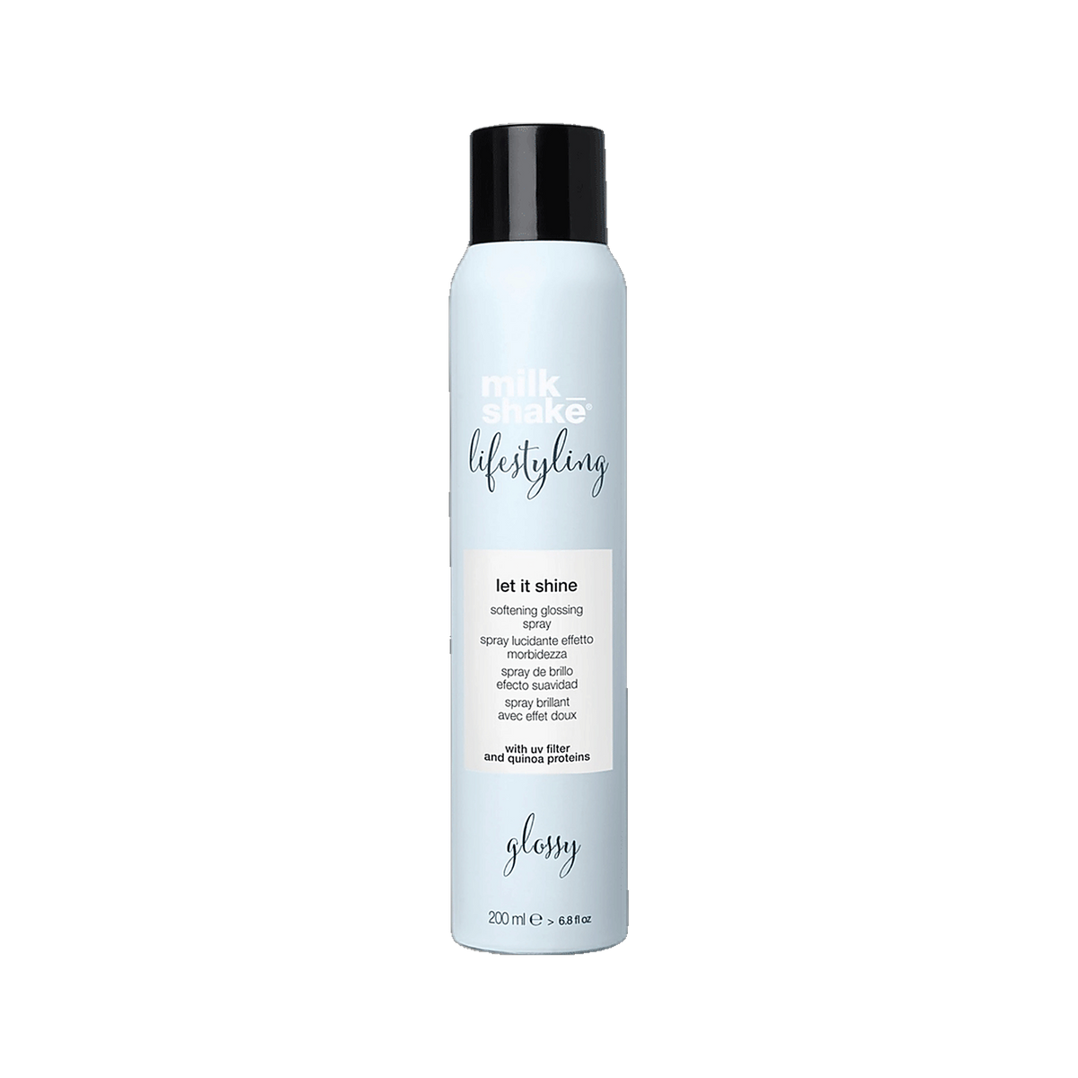 Milkshake Lifestyling Let It Shine glossy finishing spray on transparent background