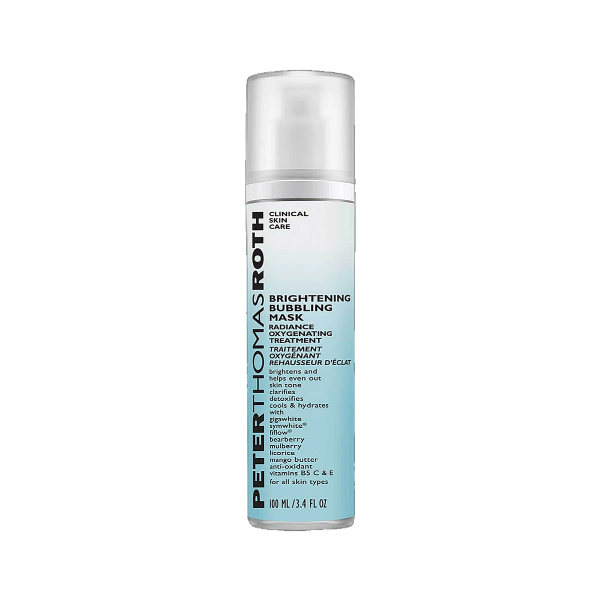 Peter Thomas Roth Brightening Bubbling Mask tube on transparent background