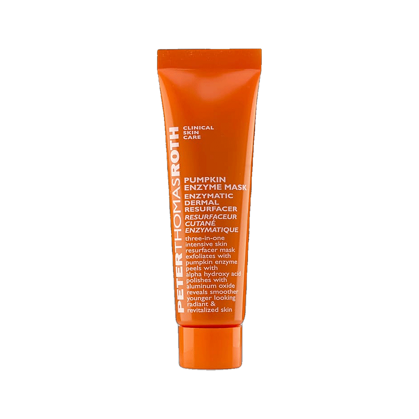 Peter Thomas Roth Pumpkin Enzyme Mask travel size tube on transparent background