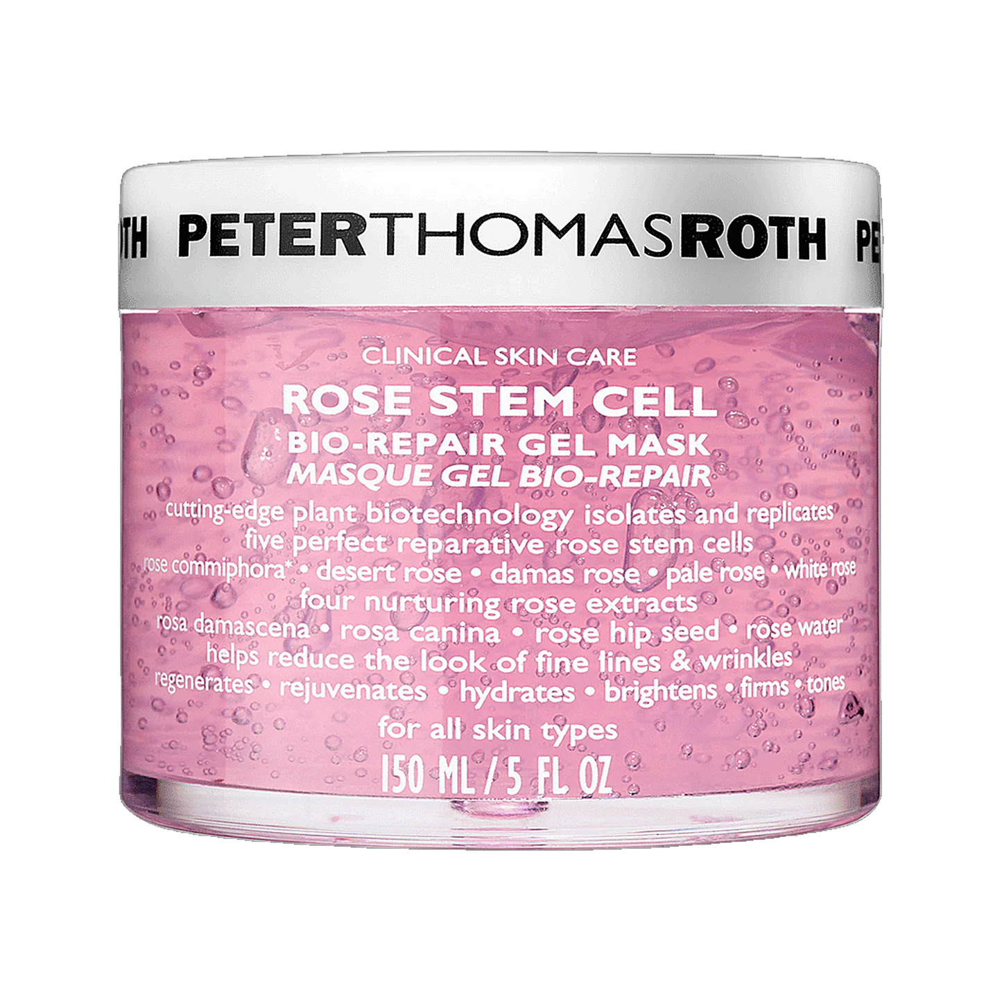 Peter Thomas Roth Rose Stem Cell Bio-Repair Gel Mask jar on transparent background