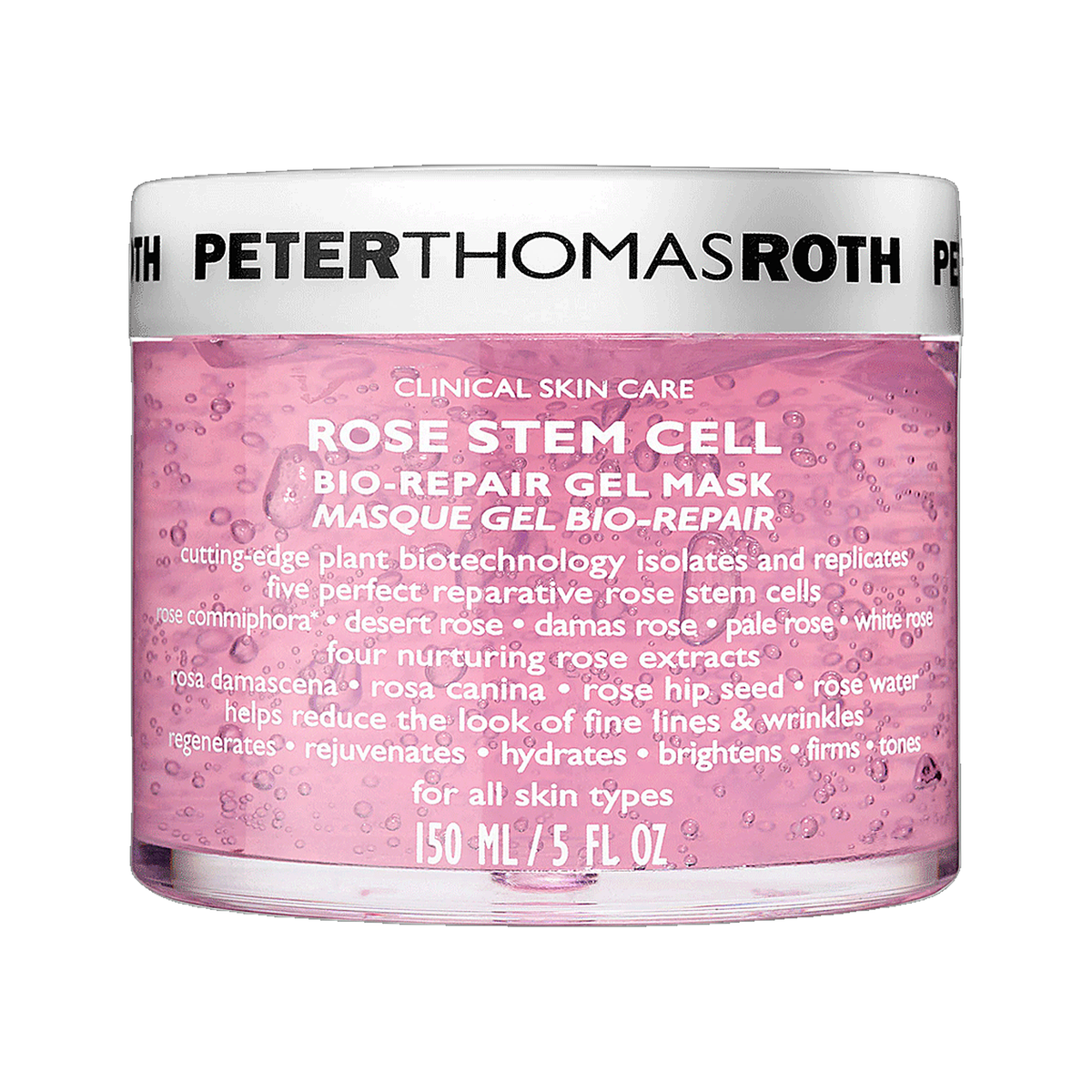 Peter Thomas Roth Rose Stem Cell Bio-Repair Gel Mask jar on white background