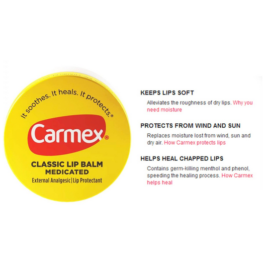 Impoted Carmex Classic Medicated Lip Balm Jar Lip Protectant 1 Count
