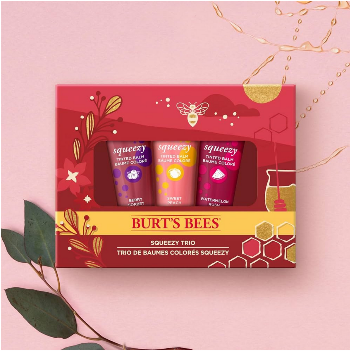 Impoted Burt's Bees Squeezy Tinted Lip Balm Trio Gift Set