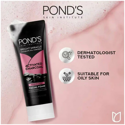 Impoted Pond's Bright Miracle Activated Charcoal Facial Foam, 50g
