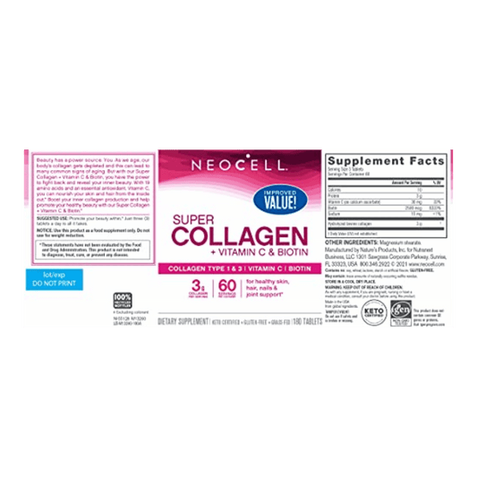 Neocell Laboratories Collagen Peptides Grass Fed + C & Biotin 