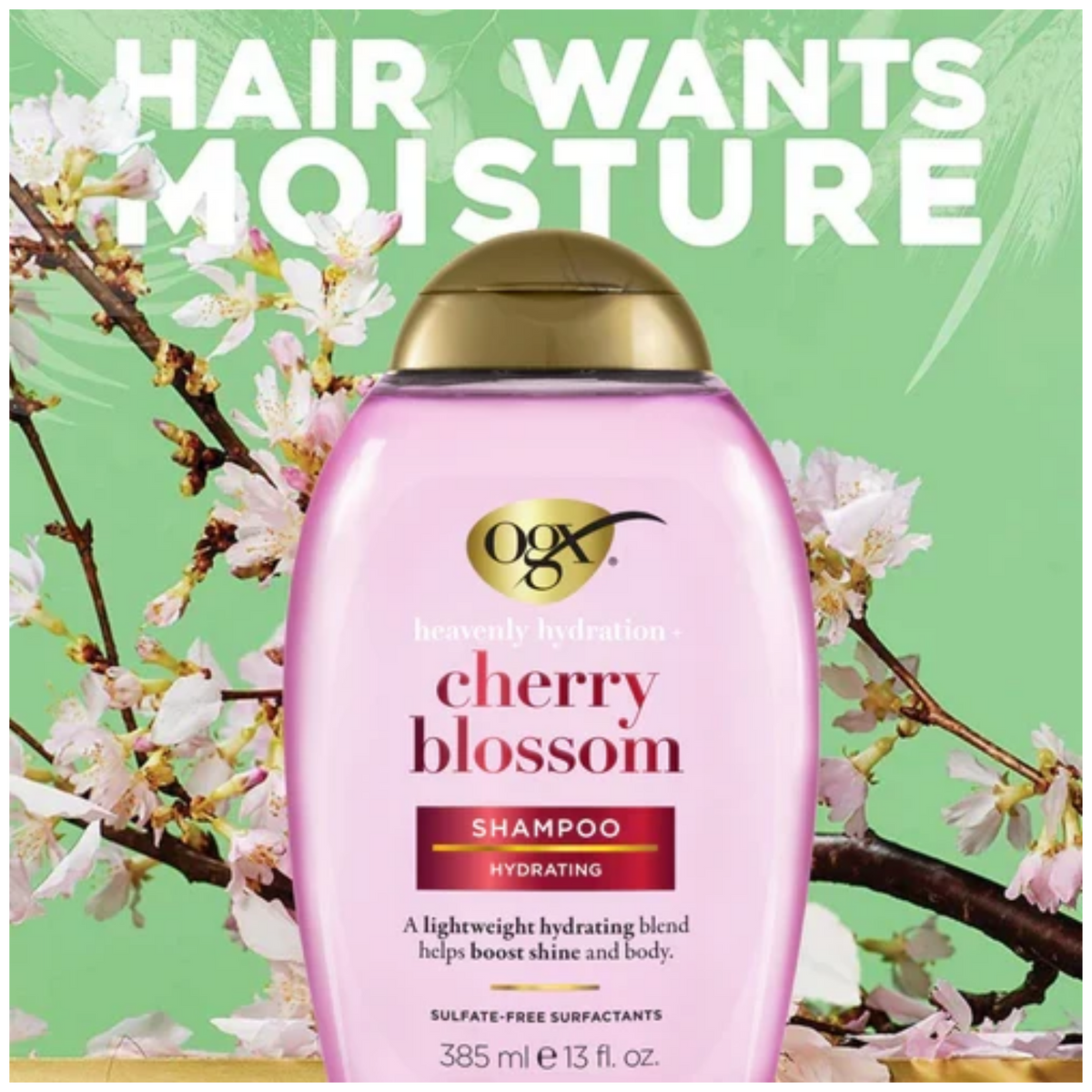 Impoted OGX Heavenly Hydration Cherry Blossom Shampoo 385ml