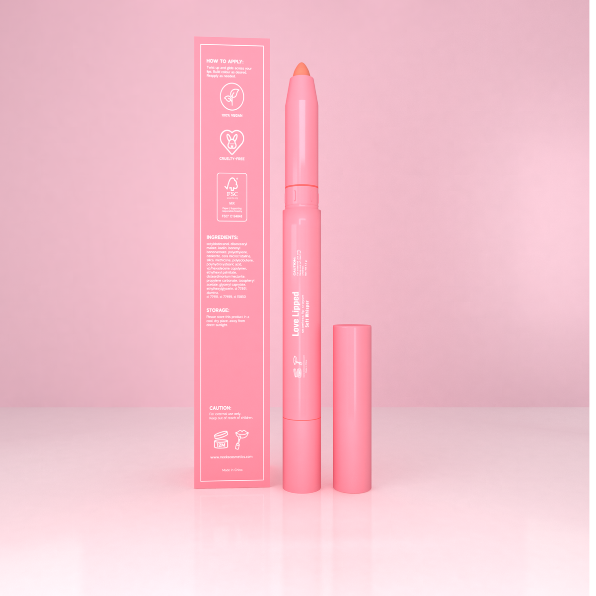 Neeks Love Lipped Seamless Lip Crayon - Soft Whisper (1.3g)