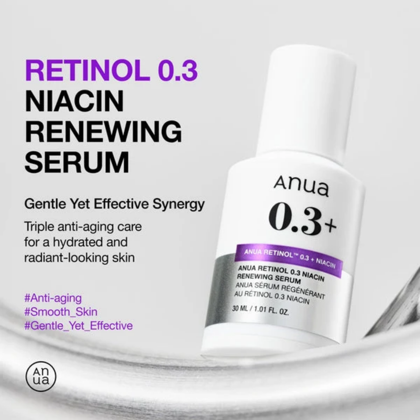 Impoted Anua Retinol 0.3% + Niacin Renewing Serum 