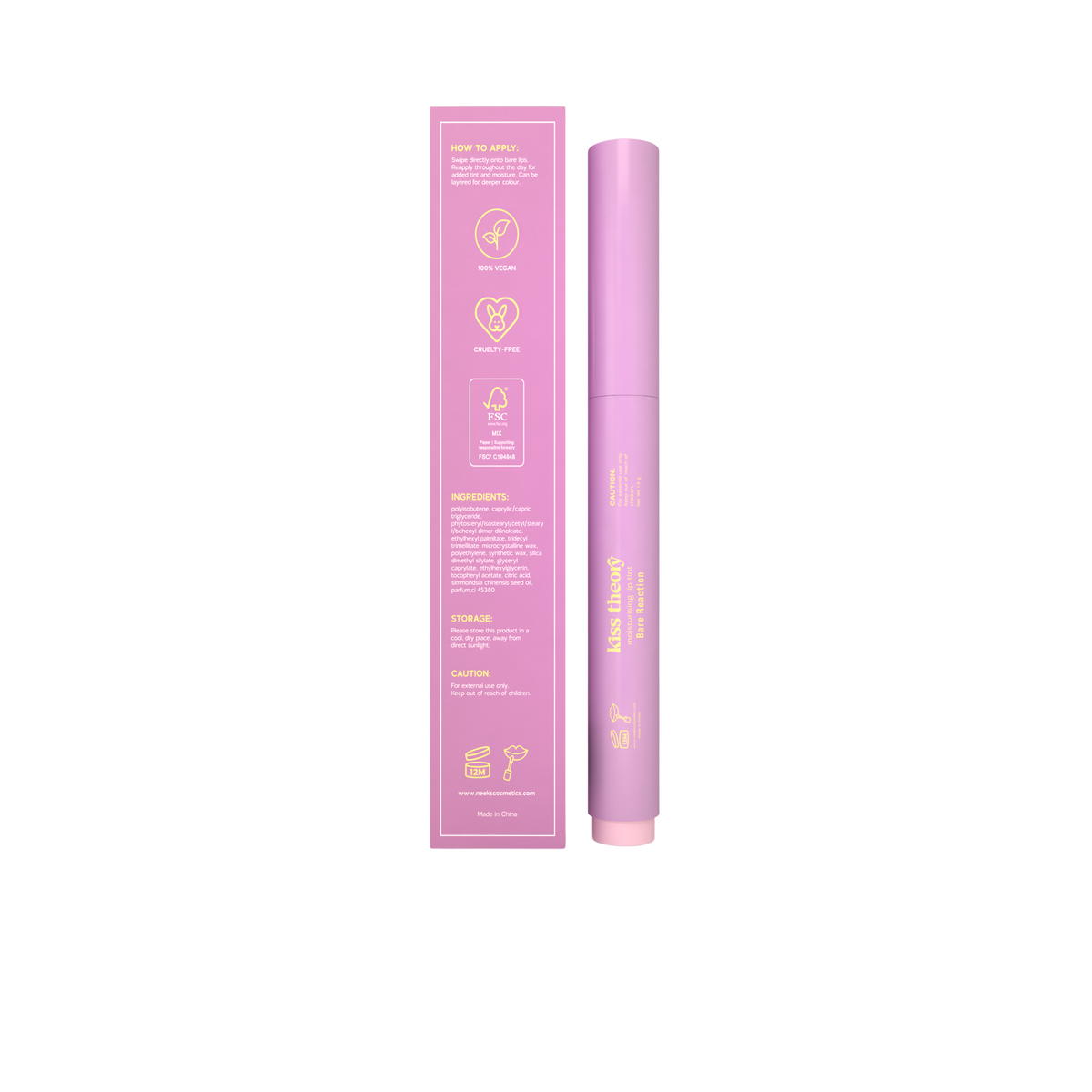 Neeks Kiss Theory Moisturising Lip Tint - Bare Reaction (1.6g)