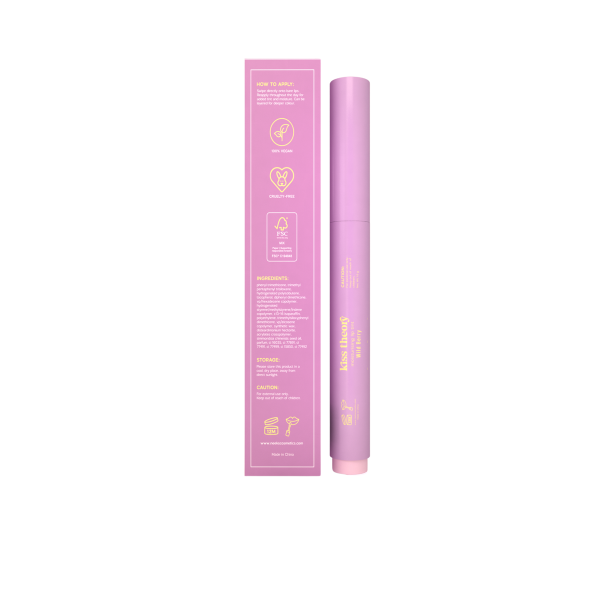 Neeks Kiss Theory Moisturising Lip Tint - Wild Berry (1.6g)
