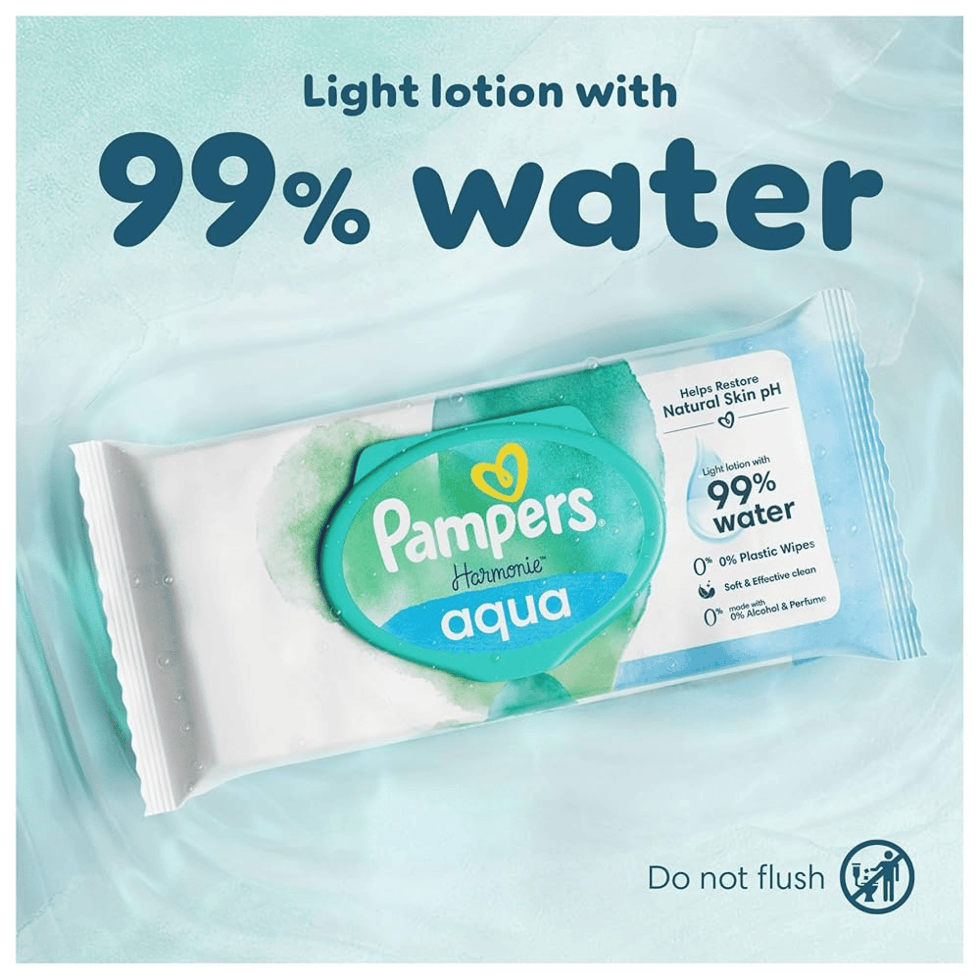 Buy Online Pampers Harmonie Aqua Baby Wipes in Pakistan