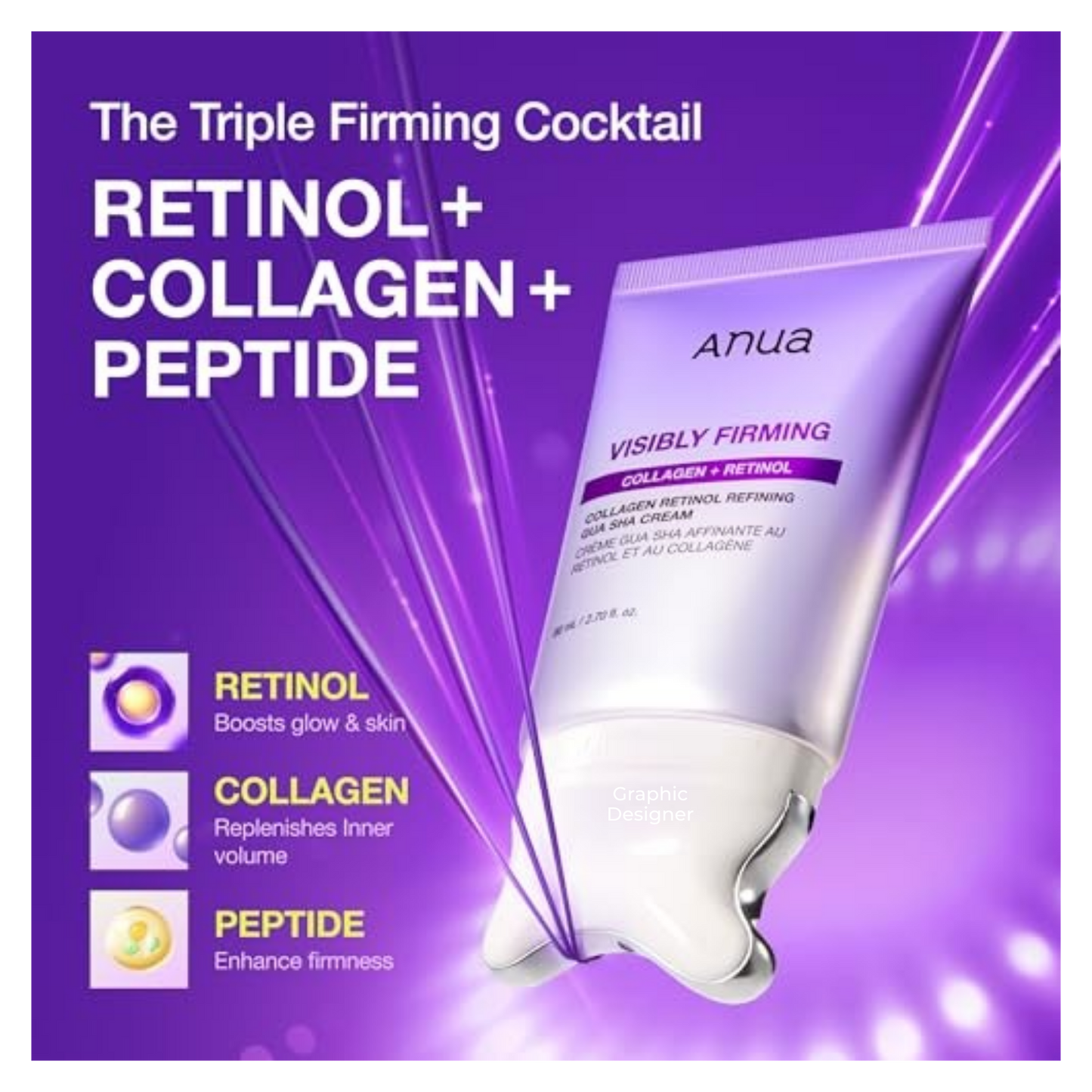 Impoted Auna Visibly Firming Collagen Retinol Gua Sha Cream 