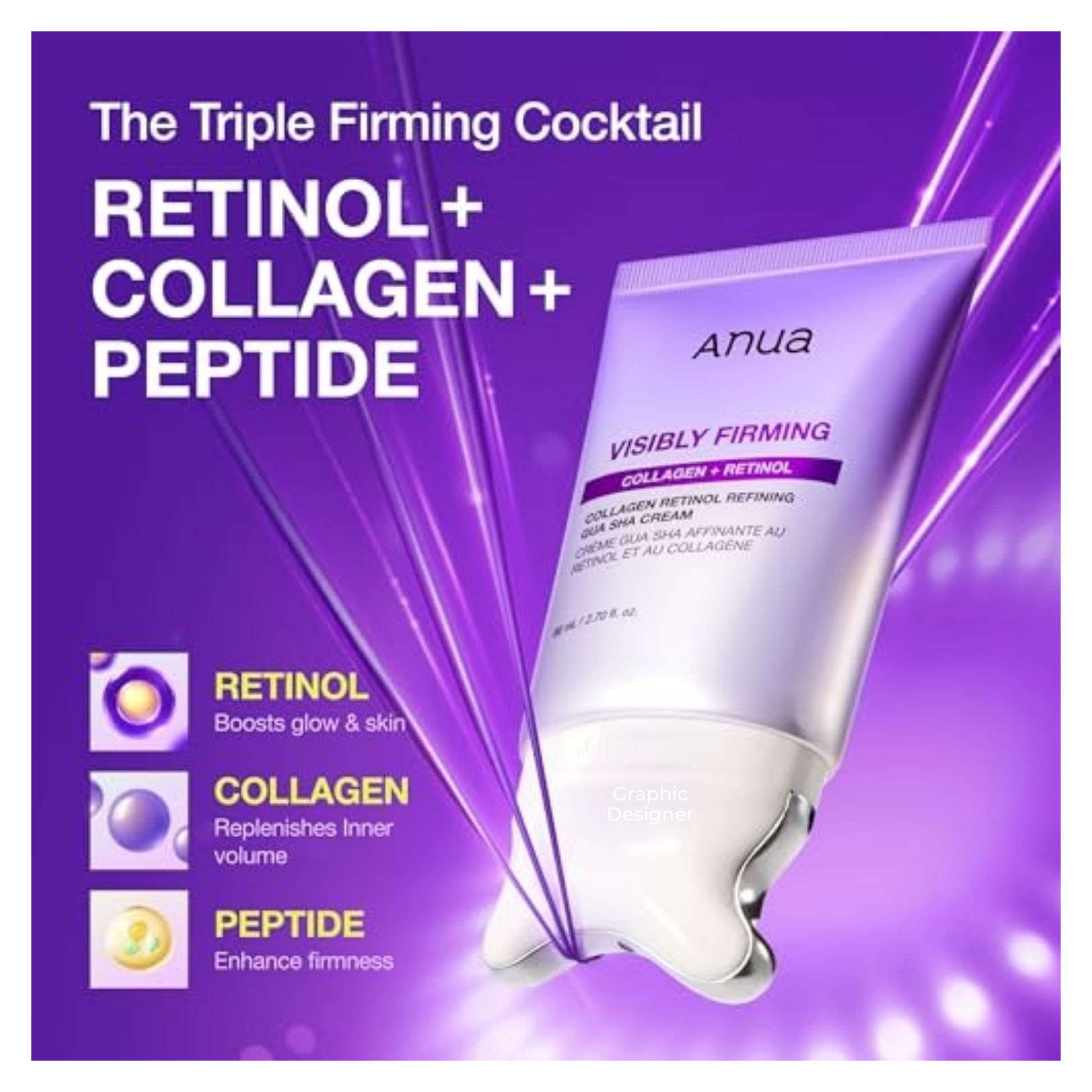 Impoted Auna Visibly Firming Collagen Retinol Gua Sha Cream 