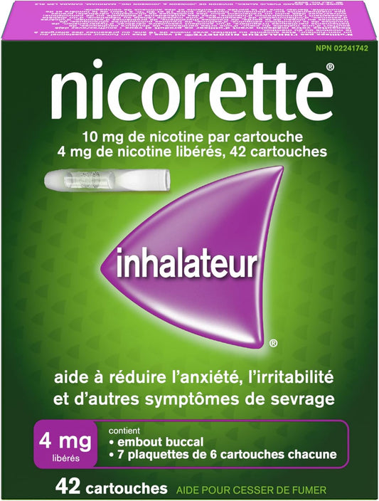 Nicorette Nicotine Inhaler Refills 4mg (42Cartridges)