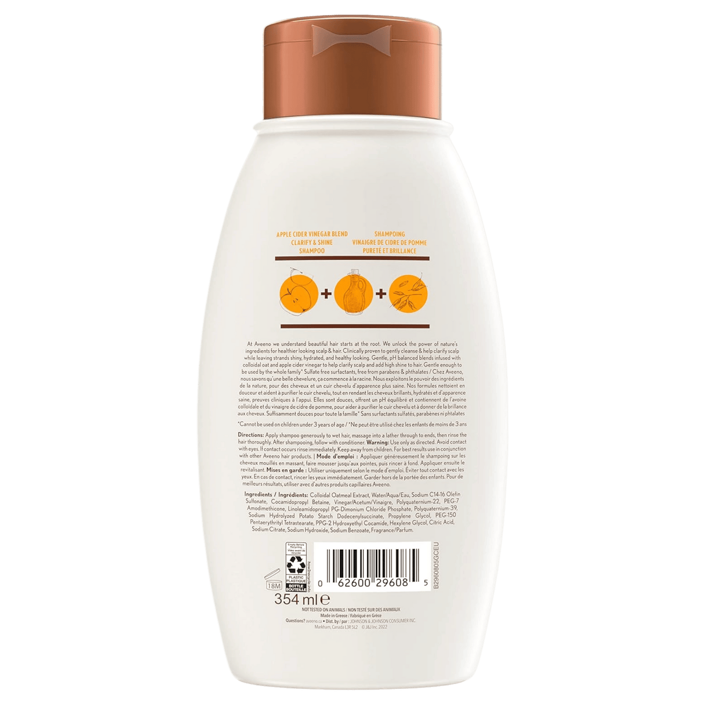 Imported Aveeno Apple Cider Vinegar Clarifying Shampoo 