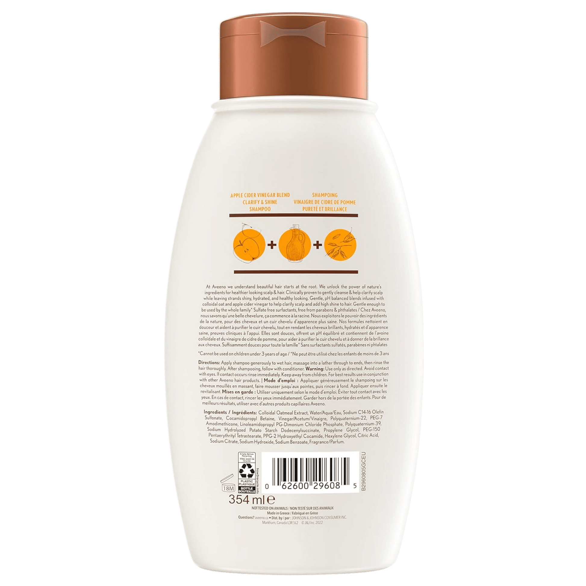 Imported Aveeno Apple Cider Vinegar Clarifying Shampoo 