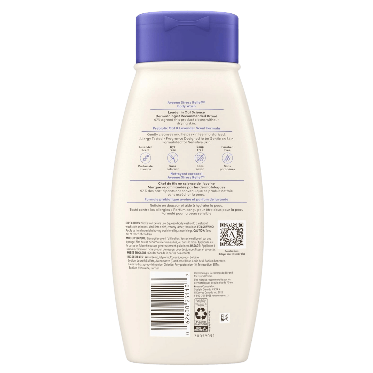 Imported Aveeno Stress Relief Body Wash for Normal Skin 