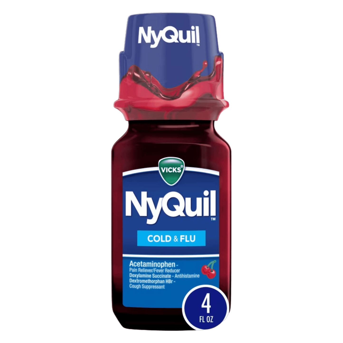 Buy Onine In Pakistan NyQuil™ Cough Cold & Flu Night-time Relief Liquid Cherry Flavour (118 ml)