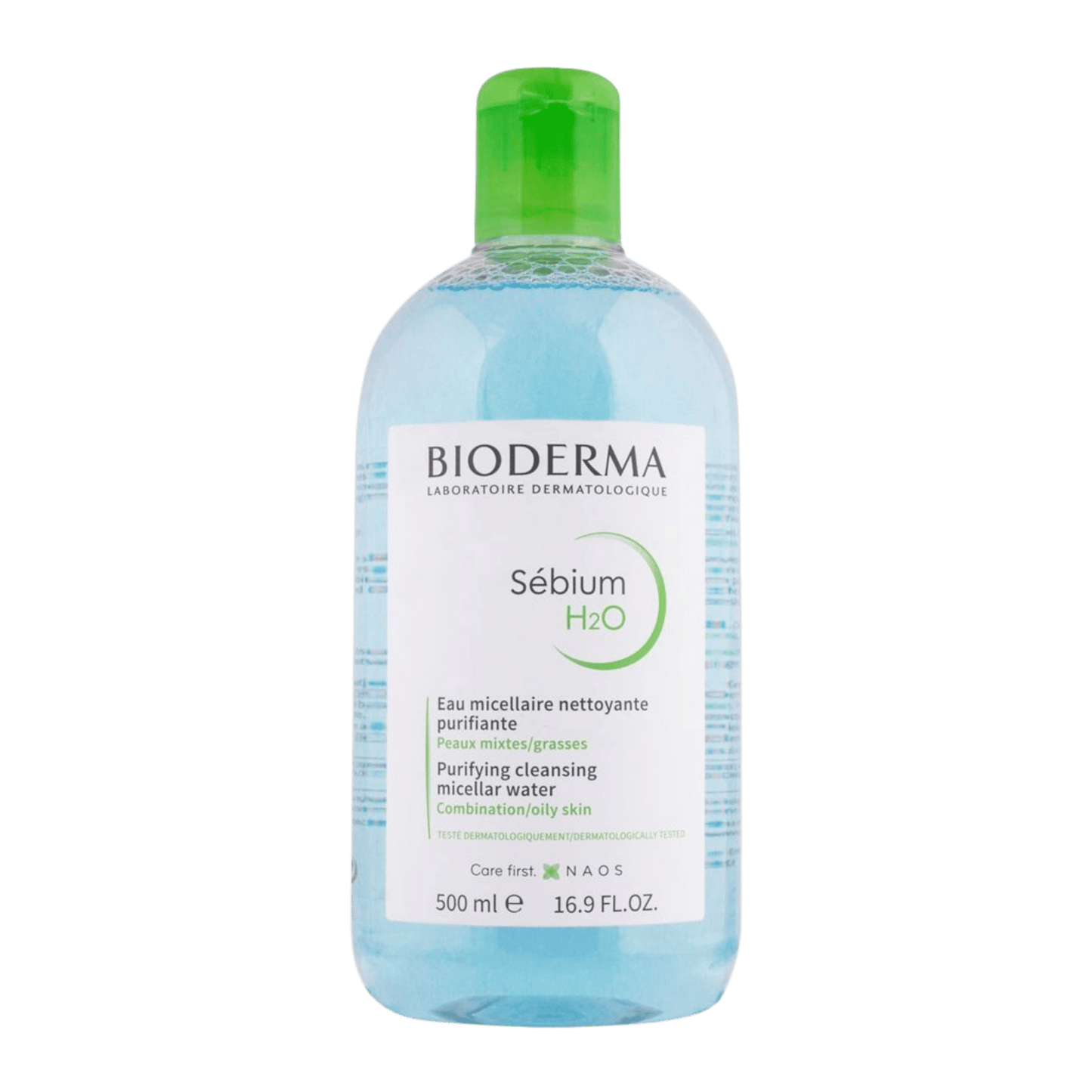 Bioderma Sébium H2O Purifying Micellar Water 500ml for oily and acne-prone skin – available at Skinstash.pk