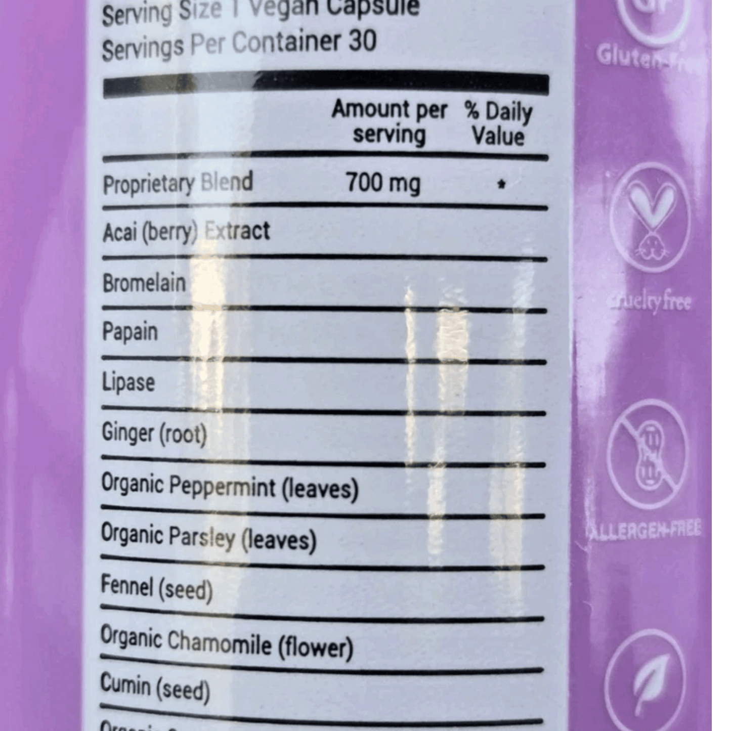 BLOATamin by Hairtamin – 30 Vegan Capsules Digestive Support Supplement