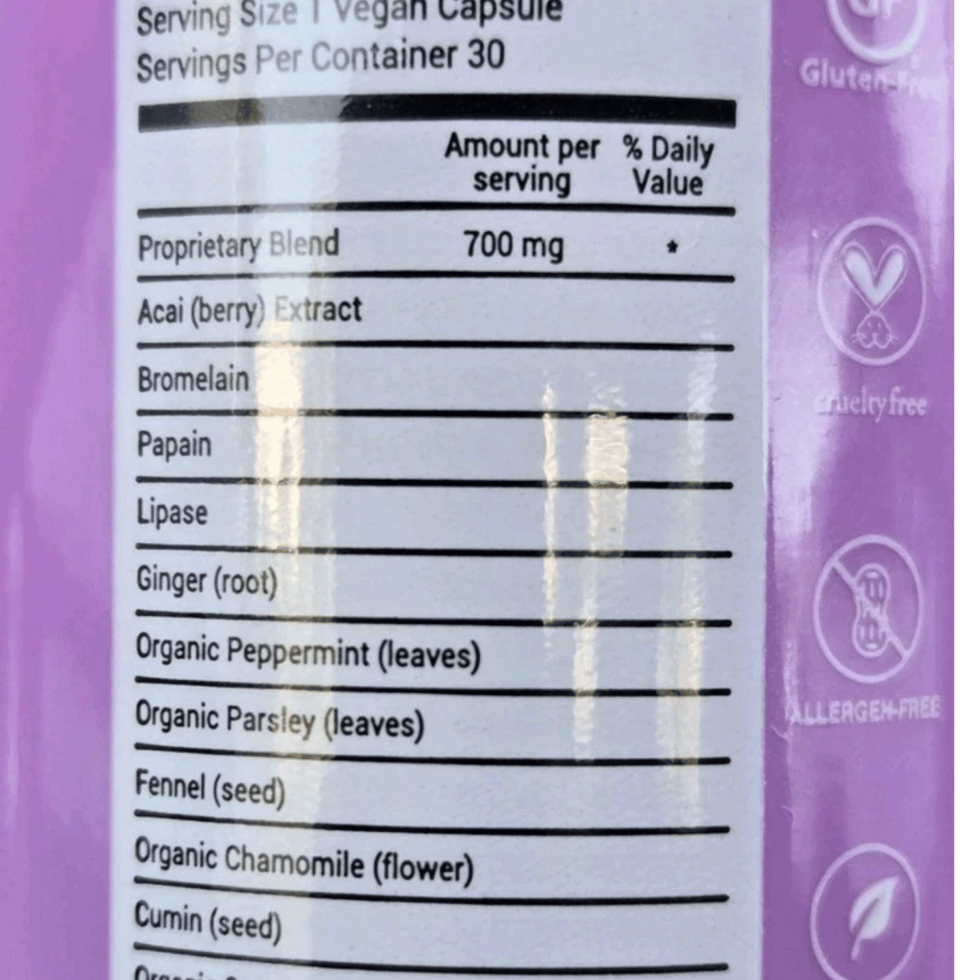BLOATamin by Hairtamin – 30 Vegan Capsules Digestive Support Supplement
