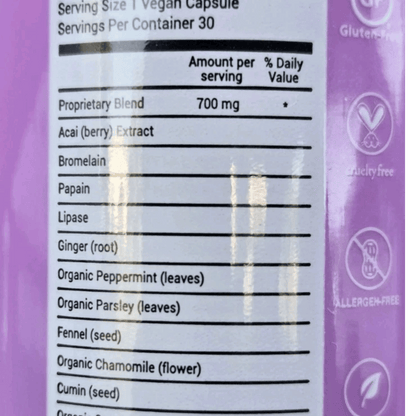 BLOATamin by Hairtamin – 30 Vegan Capsules Digestive Support Supplement