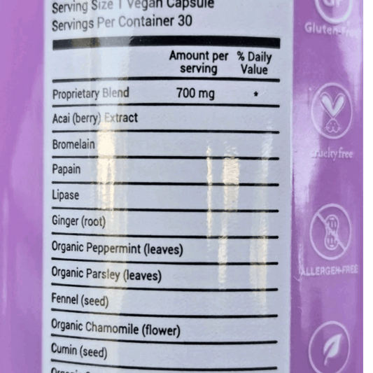 BLOATamin by Hairtamin – 30 Vegan Capsules Digestive Support Supplement