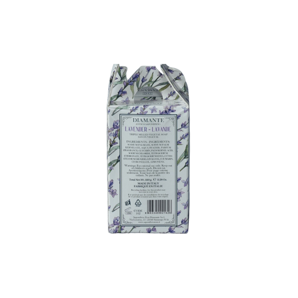 Diamante Lavender Based Round Individually Wrapped Vegetable Soaps  available at skinstash