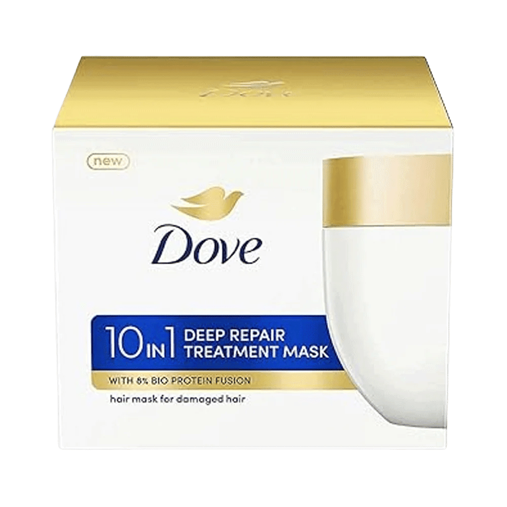 Dove Deep Repair Treatment Mask 10 in 1 (250ml) for intense hair repair, shine, and smoothness – available at Skinstash.pk