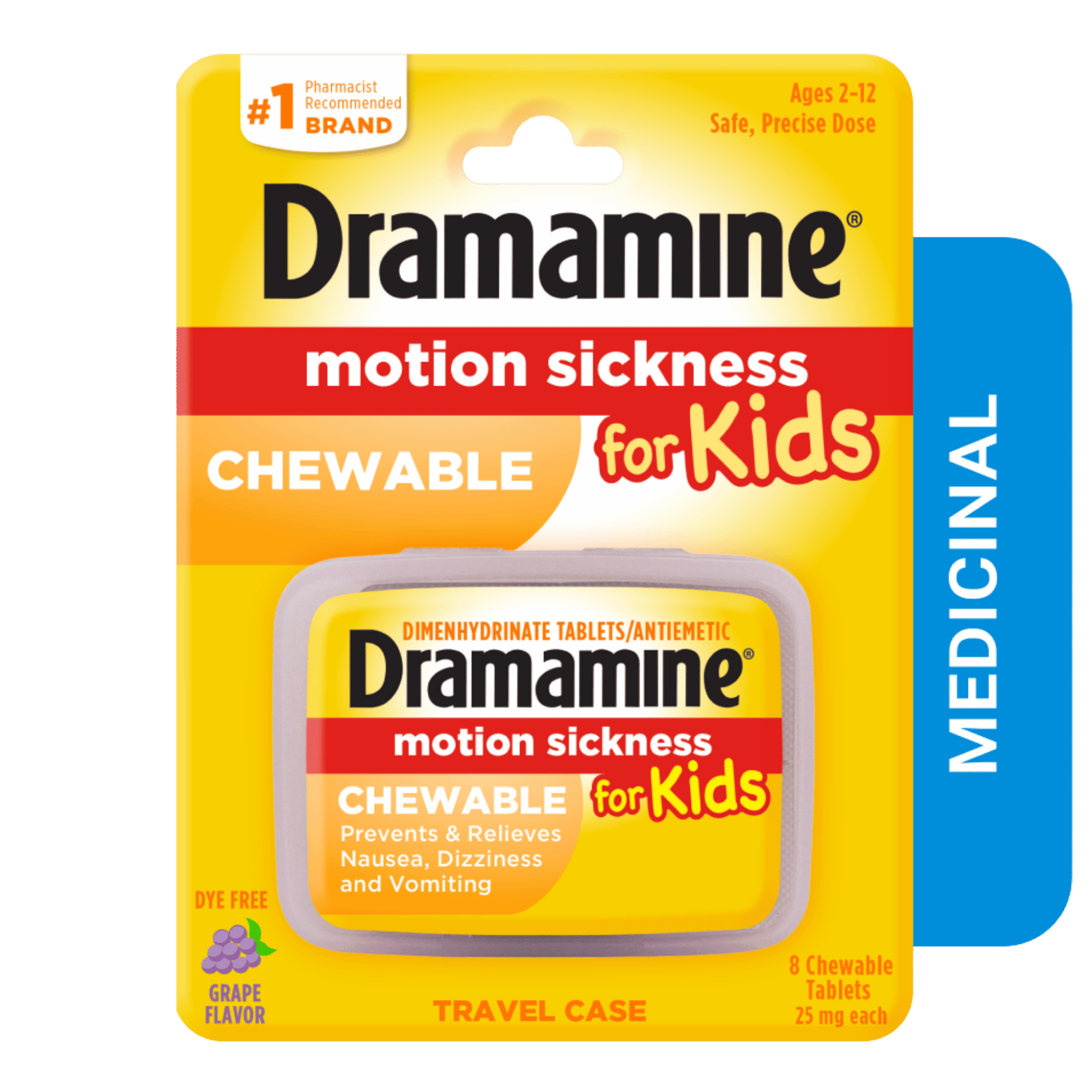 Buy Dramamine Motion Sickness For Kids Chewable (25mg Each) Online From Skinstash!