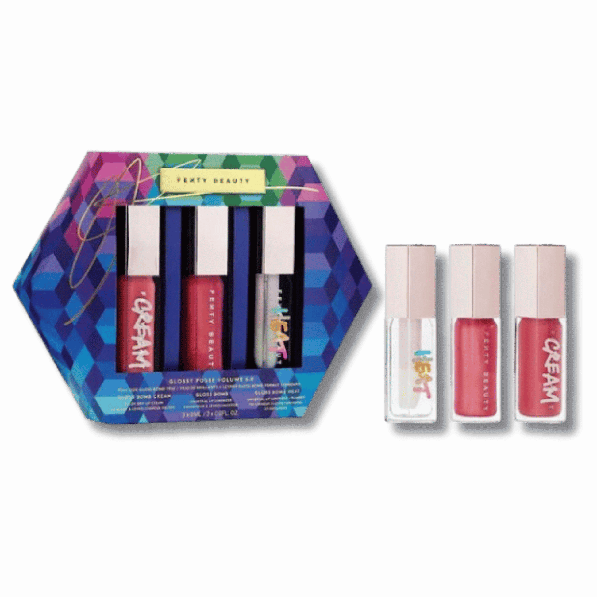 Buy Online  Fenty Beauty Glossy Posse Volume 6.0 Full-Size Gloss Bomb Trio (3x9ml) In Pakistan!