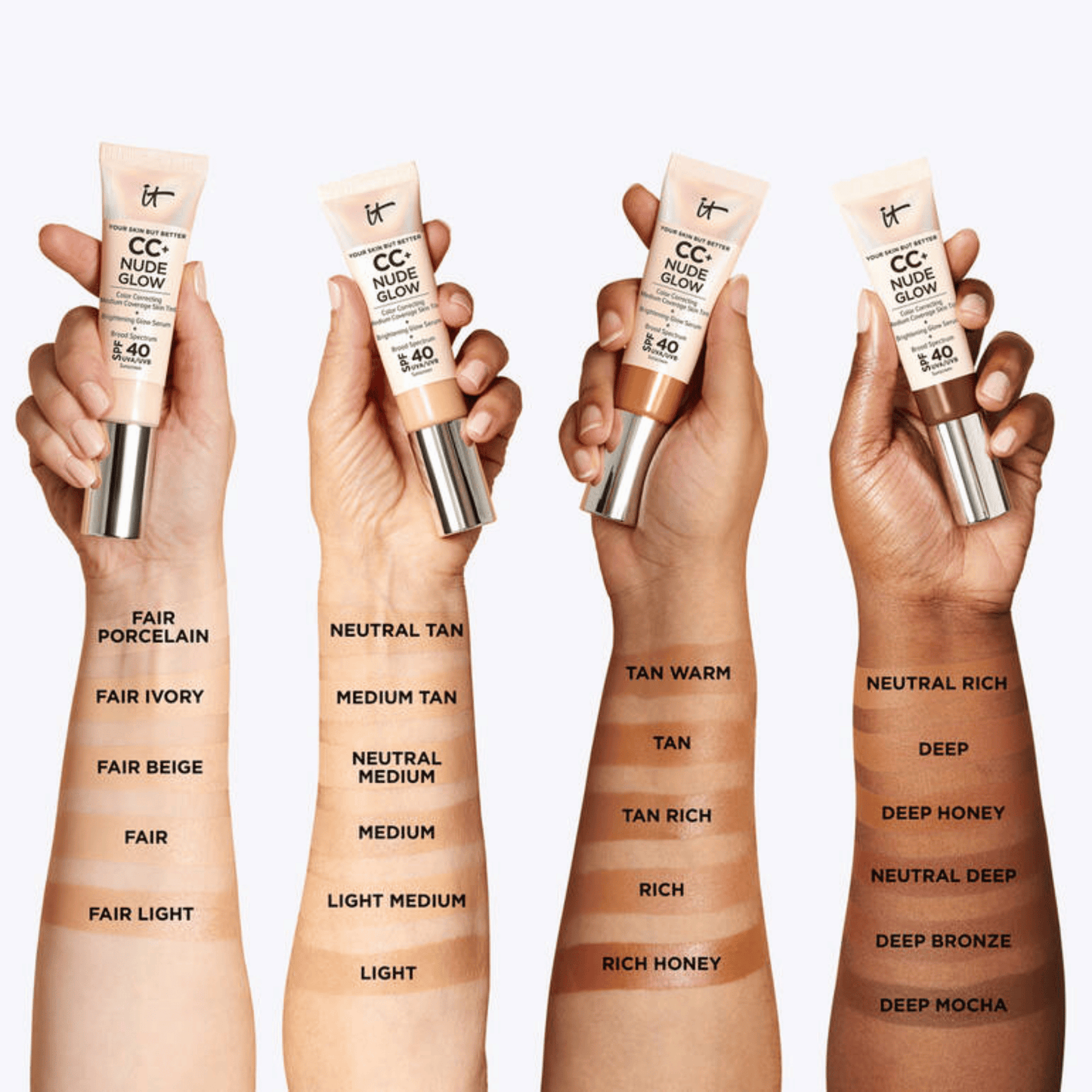IT Cosmetics CC+ Nude Glow Lightweight Foundation + Glow Serum SPF 40 (32ml)