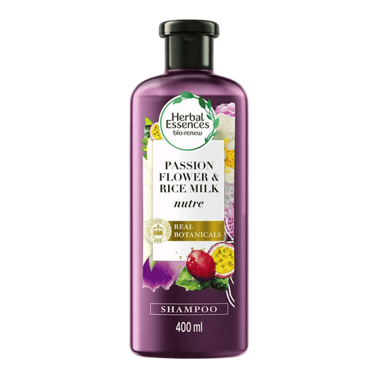 Herbal Essences Bío Renew Nourish Passion Flower & Rice Milk Shampoo (400ml) available at skinstash.pk